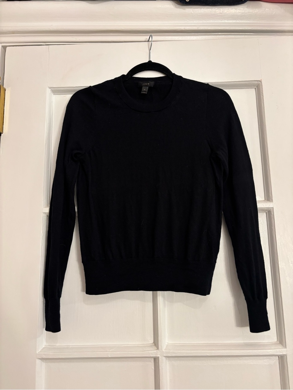 J. Crew Black Merino Wool Crewneck Sweater